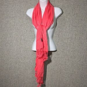 Tahari Coral Colored Scarf w/Fringe for Spring!!